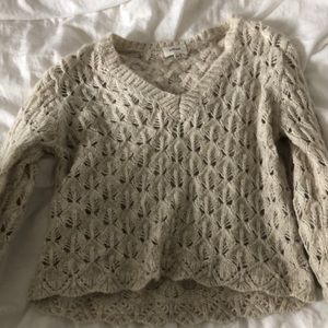 Aritzia Wilfred Knit Cream Sweater